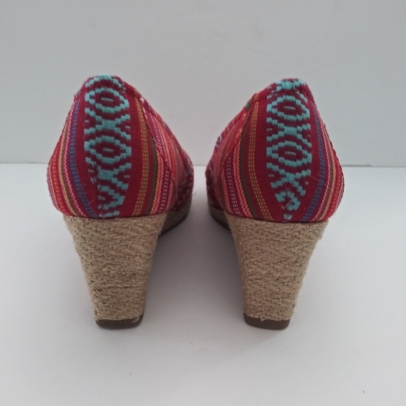 Somoma Aztec print peep toe wedges - Picture 8 of 15